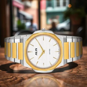 AL2913 White Dial With Gold Steel Strap Analog Watch