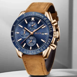 AL3014L Blue Dial With Brown leather strap Analog Watch