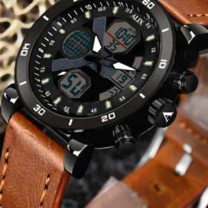 AL3042 Brown leather sports Analog-Digital Watch
