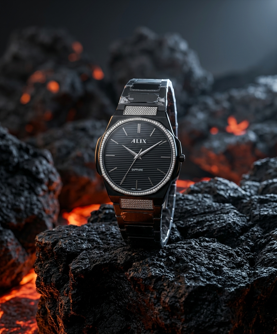 Black daimond watch
