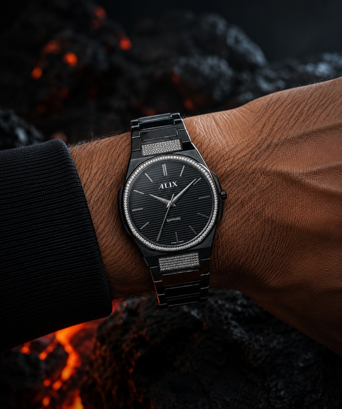 Black daimond watch
