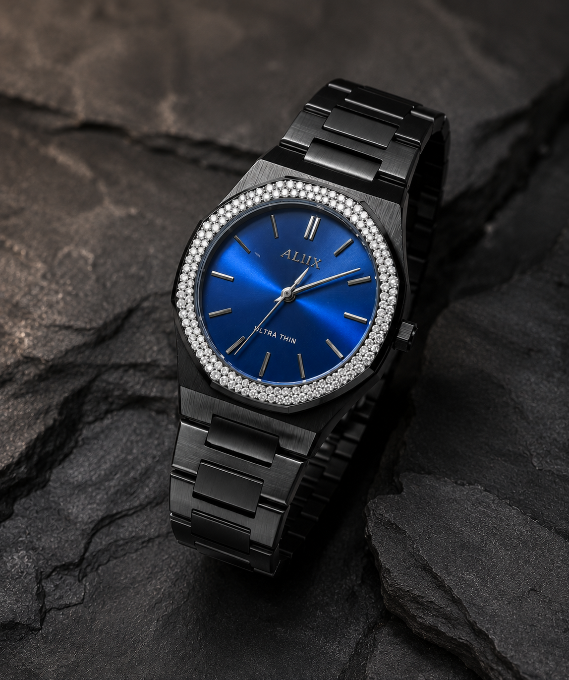 Black & Blue Daimond Watch