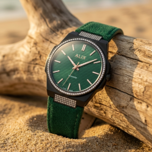 Green Velvet Daimond Watch